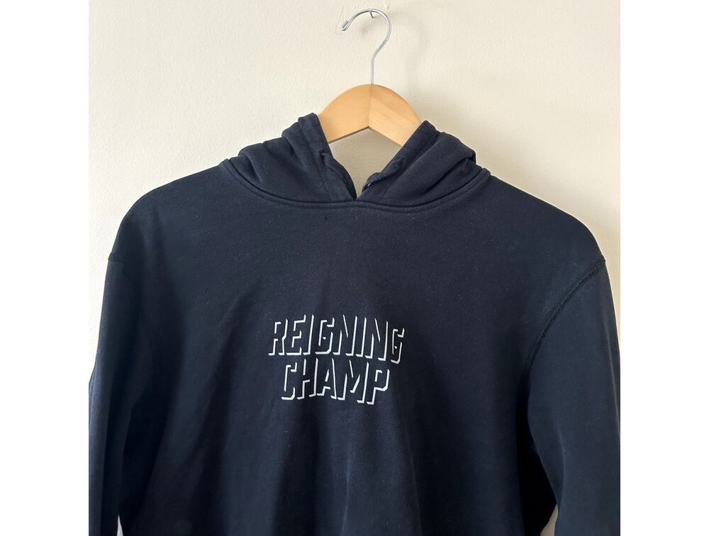 Black Reigning Champ Heavy Reverse weave Hoodie Sweatshirt Men's Large